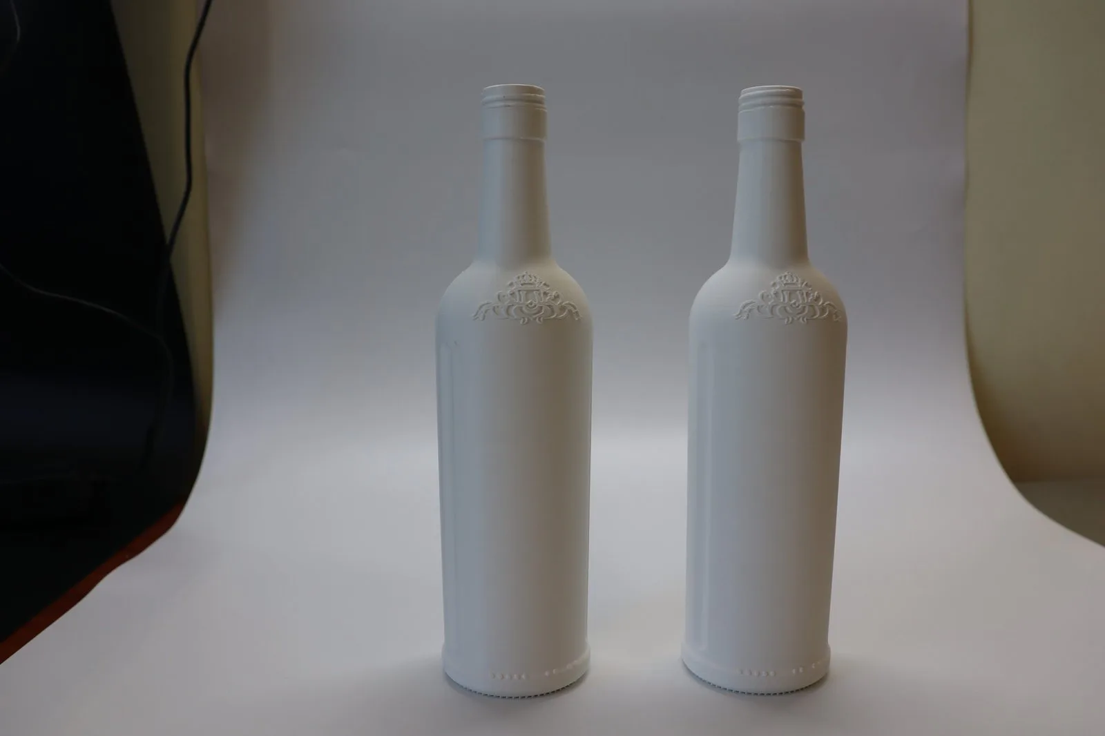 3D spausdintų butelių prototipų forma ir paviršius